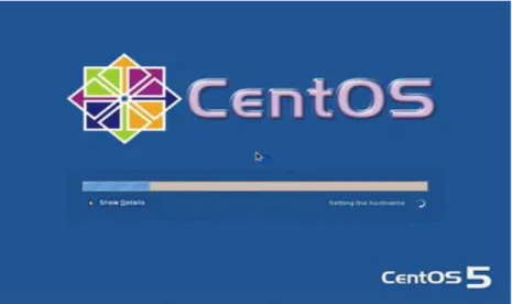 Gambar 4.2 Tampilan awal sistem operasi CentOS 5.5 
