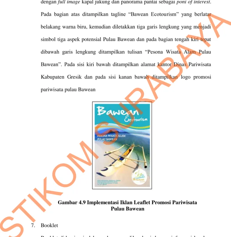 Gambar 4.9 Implementasi Iklan Leaflet Promosi Pariwisata   Pulau Bawean 