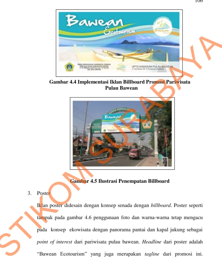 Gambar 4.4 Implementasi Iklan Billboard Promosi Pariwisata   Pulau Bawean 