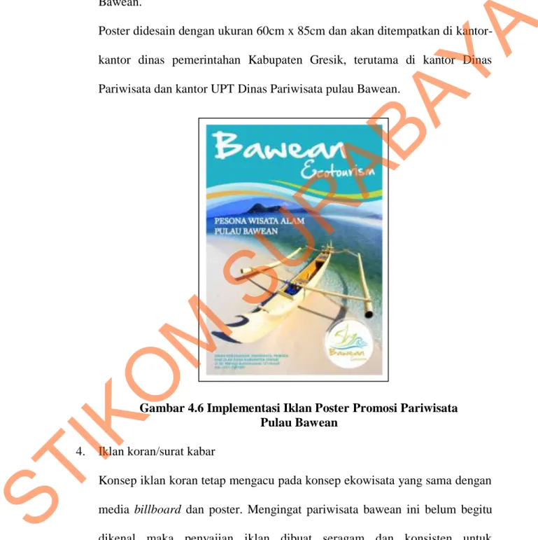 Gambar 4.6 Implementasi Iklan Poster Promosi Pariwisata   Pulau Bawean 