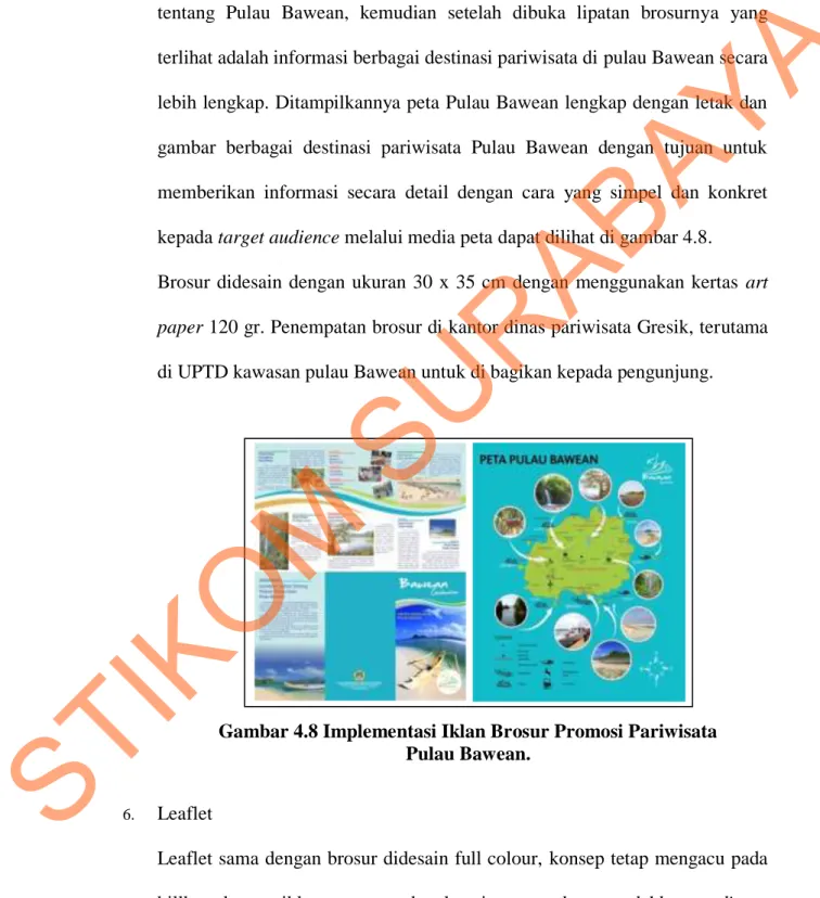 Gambar 4.8 Implementasi Iklan Brosur Promosi Pariwisata   Pulau Bawean. 