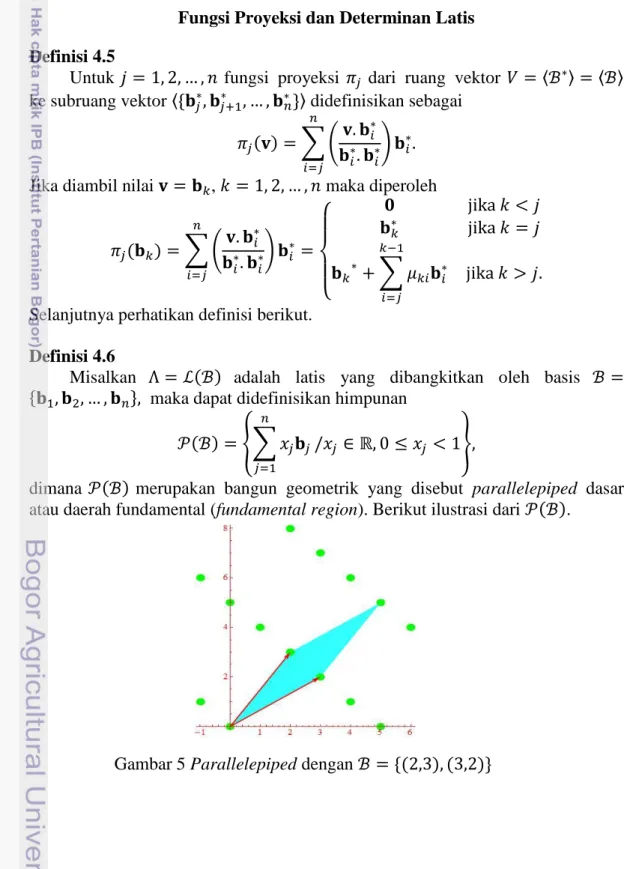 Gambar 5 Parallelepiped dengan ℬ = {(2,3), (3,2)} 