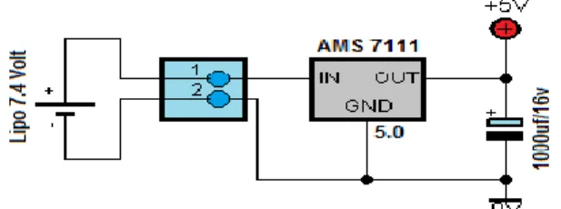 Gambar 6 Skematik Rangkaian DC Regulator  Minimum  sistem  mikrokontroler  Atmeg328p  berfungsi  untuk  mengolah  data