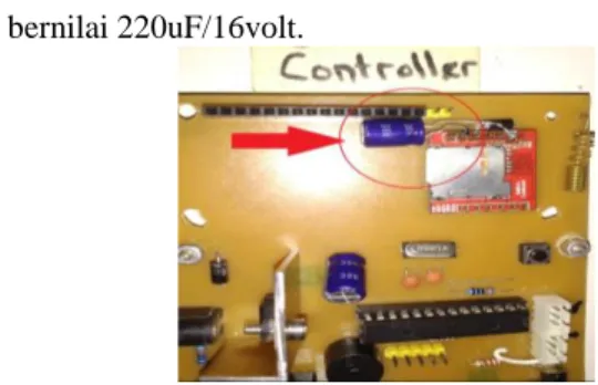 Gambar 14. Penambahan capacitor pada supply  tegangan SIM800l 