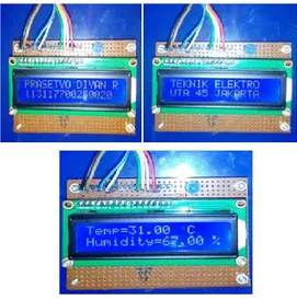 Gambar 12 Hasil pengujian LCD  Pengujian Sensor DHT11 