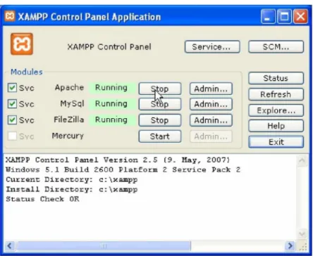 Gambar 5.6. Xampp Control Panel