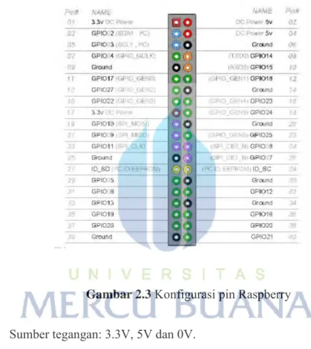Gambar 2.3  Konfigurasi pin Raspberry 