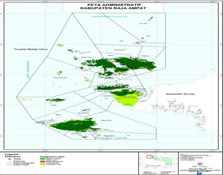 Gambar 2.1. Peta Administratif Kabupaten Raja Ampat 