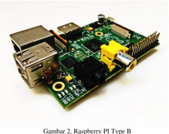 Gambar 2. Raspberry PI Type B  (Dokumen Pribadi, 2016) 