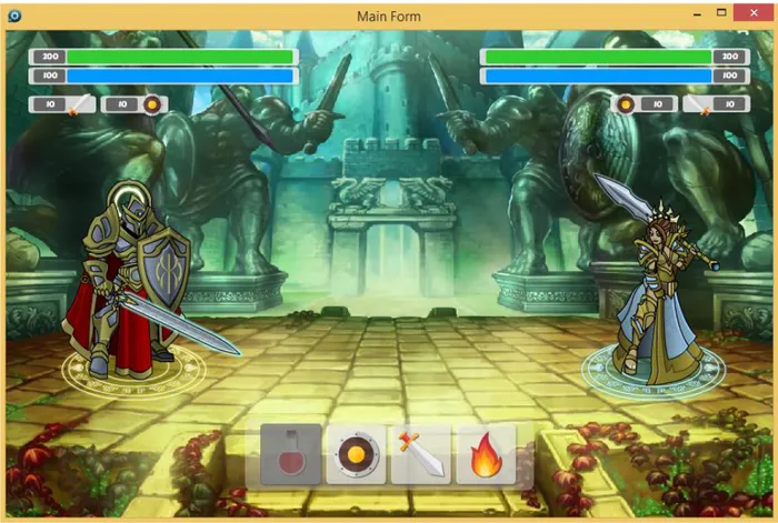 Gambar 2. Tampilan antar muka menu utama pada game pertarungan 