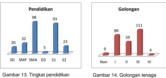 Gambar 13. Tingkat pendidikan tenaga kependidikan