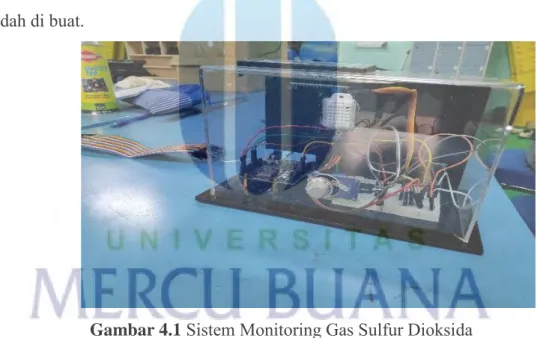 Gambar 4.1  Sistem Monitoring Gas Sulfur Dioksida  4.2. Pengujian Masing-Masing Part 