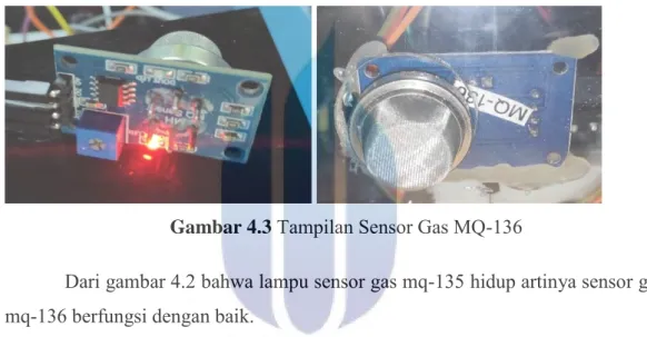 Gambar 4.3  Tampilan Sensor Gas MQ-136 