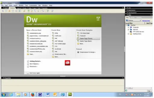 Gambar 2. 2. Screenshot dari Adobe Dreamweaver CS3 