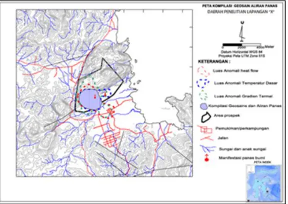 Gambar 8. Peta kompilasi geosains dan aliran panas  daerah penelitian [15] 
