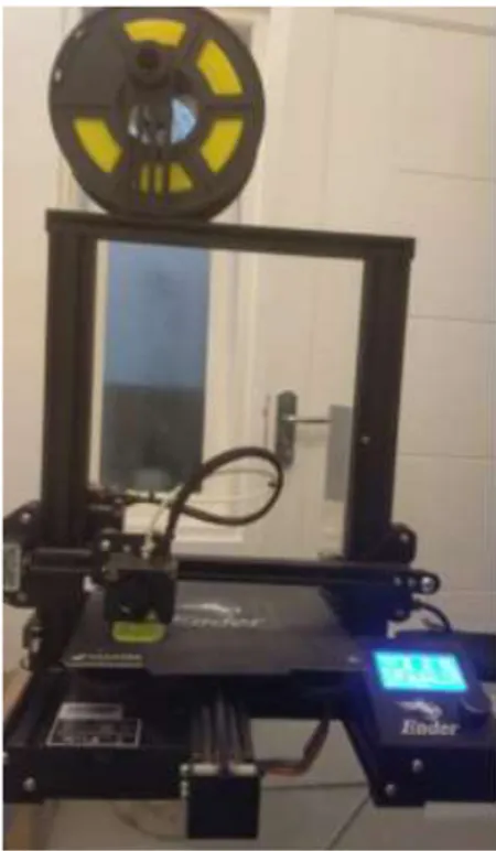 Gambar 3. Proses Pembuatan Spesimen Plastik Uji Pukul Charpy dengan Printer 3D 