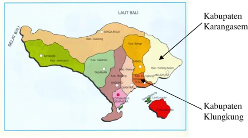 Gambar 1.1 Peta Pulau Bali 