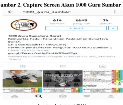 Gambar 2. Capture Screen Akun 1000 Guru Sumbar 