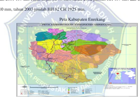 Gambar 4.1 peta Kabupaten Enrekang  Sumber: Buku Profil Kabupaten Enrekang 
