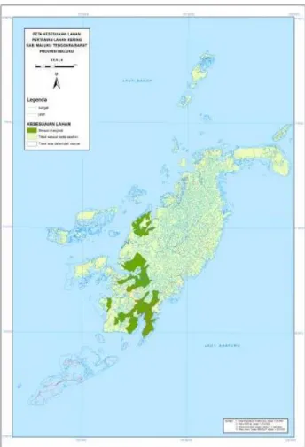 Gambar  3.  Areal  dengan  kelas  kesesuaian  untuk  tanaman pangan lahan kering. 