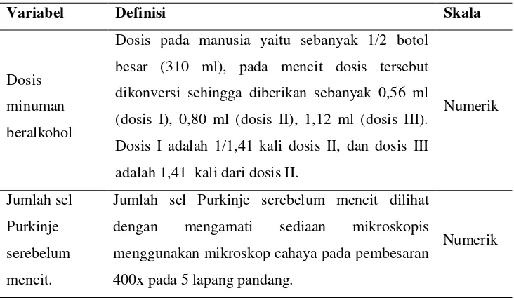 Tabel 1. Definisi operasional 