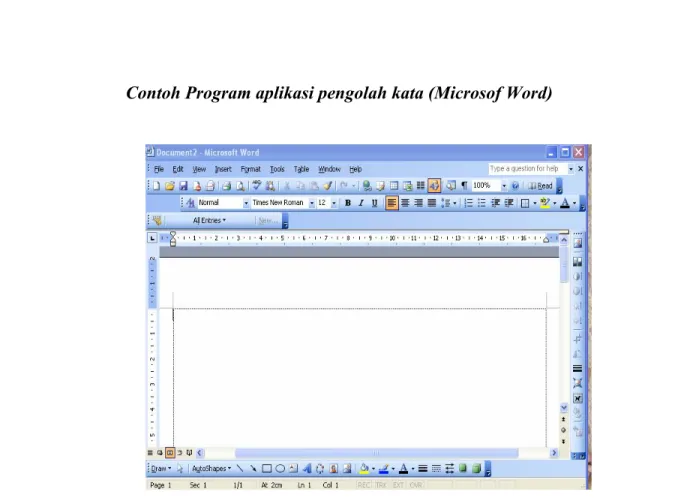 Gambar perangkat lunak program pengolah angka (Microsof Excel) 
