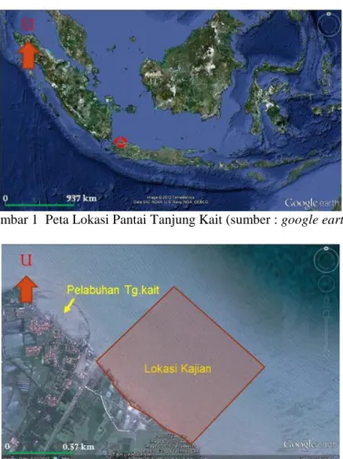 Gambar 2  Lokasi Kajian yang berada bersebelahan dengan pelabuhan Tanjung Kait (sumber : google earth) 