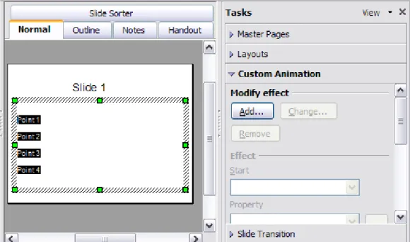 gambar 15. Membuat item list dan Custom animation