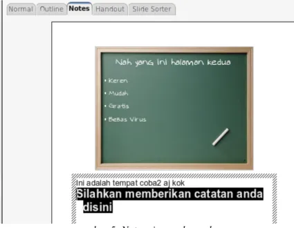 gambar 5: Notes view pada workspace