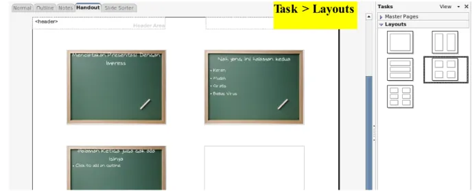 gambar 7: Handout view pada workspace