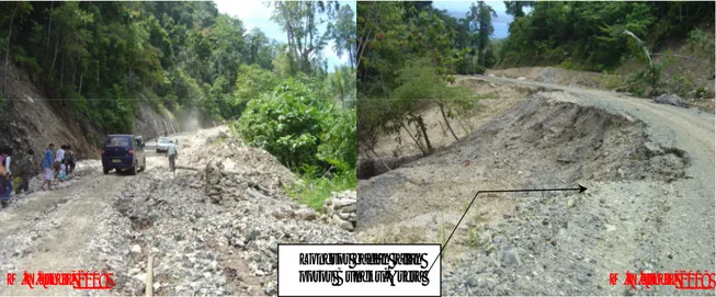 Gambar 1  Kondisi Jalan Lintas Timur Sulawesi Poros Akses PKW Kolonodale/Poso  Sulawesi Tengah dengan PKN Kendari Sulawesi Tenggara 