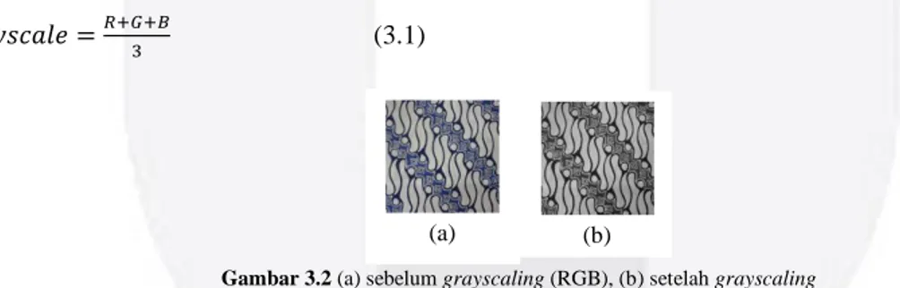 Gambar 3.2 (a) sebelum grayscaling (RGB), (b) setelah grayscaling  