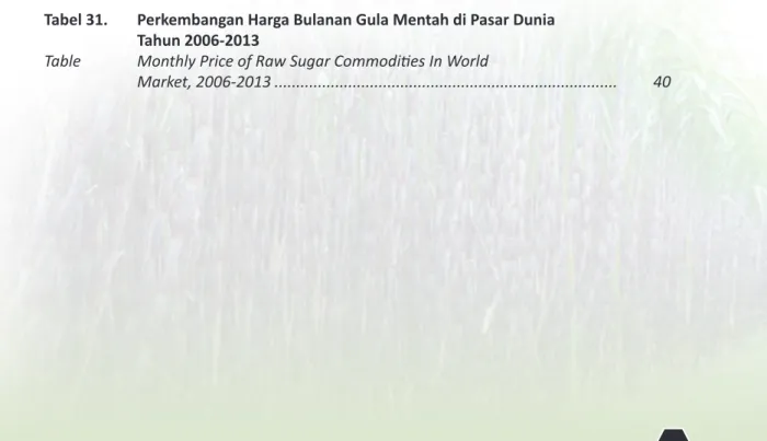 Table  Export - Import Volume and Value of Sugar Cane by Destination and