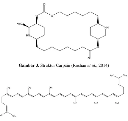 Gambar 3. Struktur Carpain (Roshan et al., 2014) 