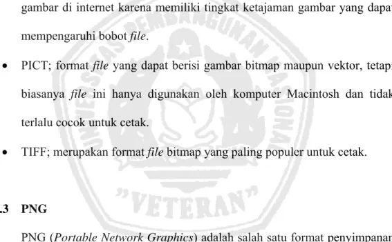 Gambar dengan format data bitmap dapat disimpan dalam berbagai macam  format file, antara lain: 