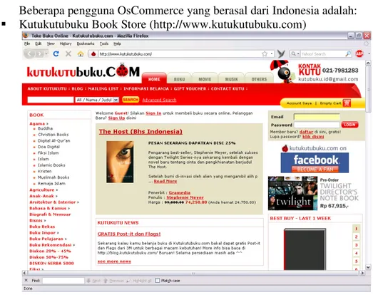 Gambar 2. Website Toko Buku Kutukutubuku.com 