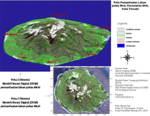 Gambar 6: Peta Model Elevasi Digital (DEM – Digital Elevation Model) Pemanfaatan Lahan Pulau Moti