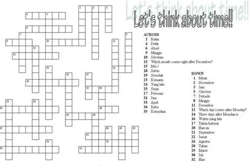 Gambar 1  Contoh crossword puzzle 