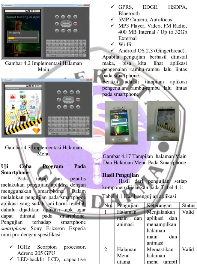 Gambar 4.2 Implementasi Halaman  Main 