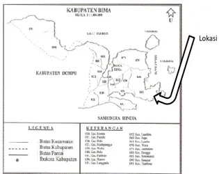 Gambar 1. Peta Lokasi Kecamatan Lambu,  Kabupaten Bima, Provinsi Nusa Tenggara Barat