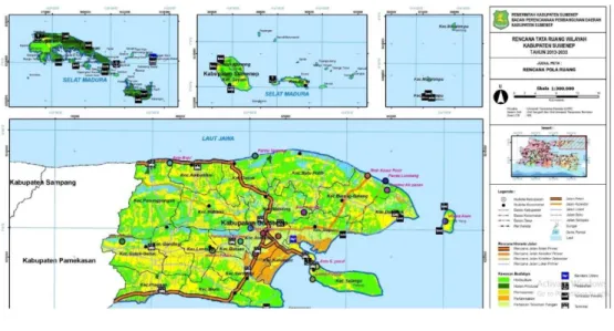 Gambar 1. Peta RTRW Sumenep: Sumber Perda RTRW Kab. Sumenep  No.13 Tahun 2013 
