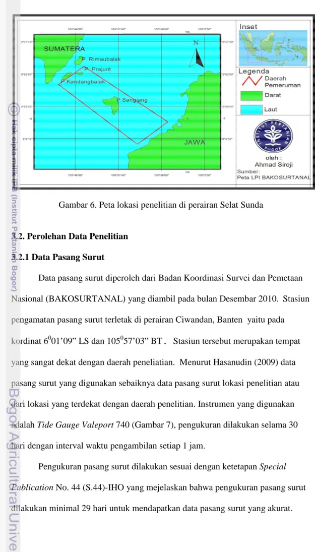 Gambar 6. Peta lokasi penelitian di perairan Selat Sunda 