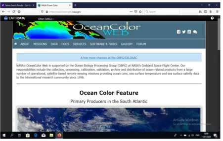 Gambar 3.1 Home page Oceancolor                              