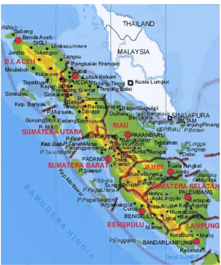 GAMBAR 1.1  Peta Wilayah Sumatera 