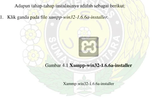 Gambar 4.1 Xampp-win32-1.6.6a-installer 