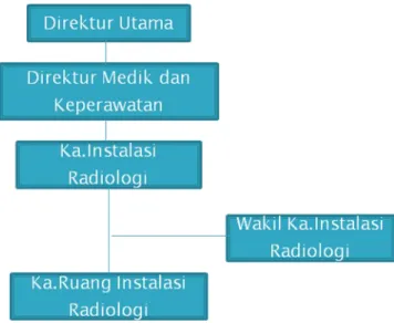 Gambar 1. Bagan dan Struktur Instalasi Radiologi (Dirjen Yanmed, 2008).