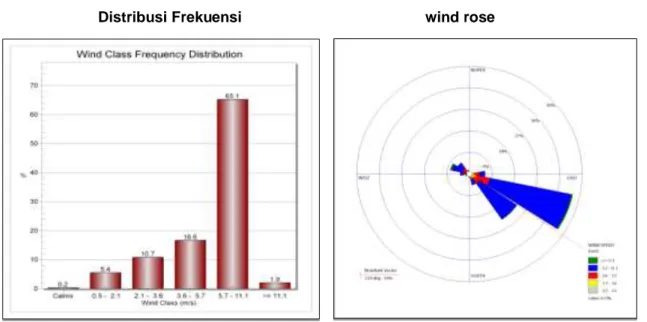 Gambar 2.1. Data Distribusi frekuensi dan gambar wind rose  2.7 Geologi Dan Geomorfologi 