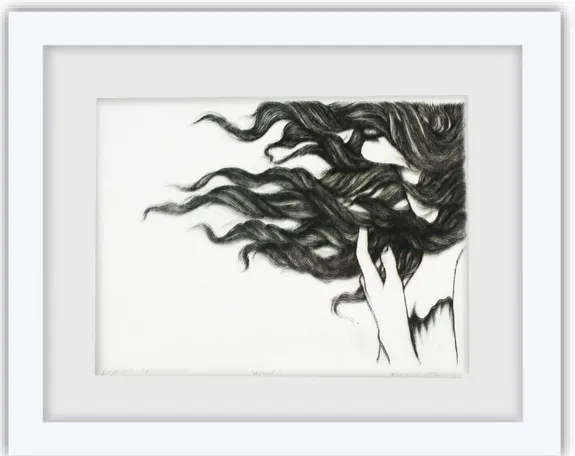 Gambar 4.9 “Wind” (2016), 33cm x 24 cm, Drypoint  Sumber: Dokumentasi Pribadi 