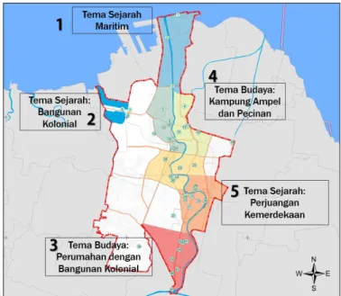 Gambar  3.    Hasil  Identifikasi  Pengelompokkan  Tema  Wisata  di  Kota  Surabaya. 