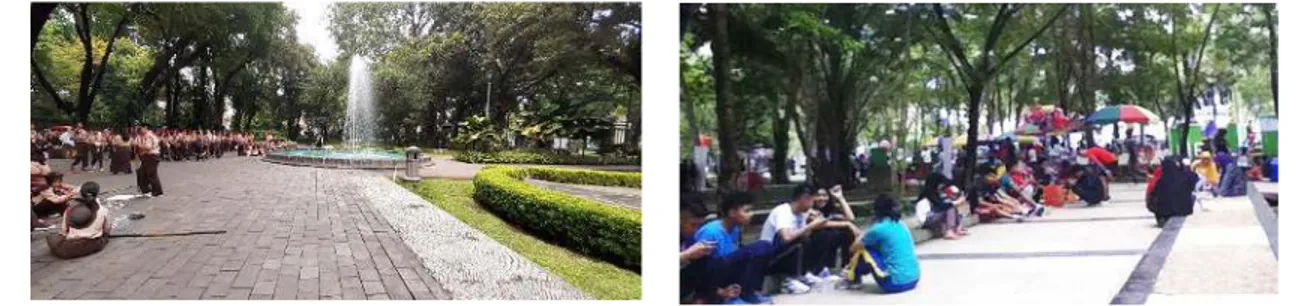 Gambar 8 dan 9. Contoh Suasana peaceful and quiet. Taman Suropati, jakarta Selatan  (kiri) dan Taman Kota Kendari (kanan)